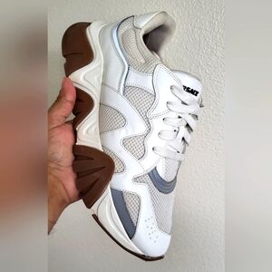 Versace Men's White and Brown Sneakers